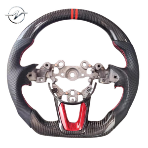 Volante Deportivo Ergonómico de Fibra de Carbono Forjado Personalizado con Cuero Napa Perforado, Compatible con <span class=keywords><strong>Mazda</strong></span> <span class=keywords><strong>MX</strong></span>-<span class=keywords><strong>5</strong></span> CX-4 CX-<span class=keywords><strong>5</strong></span> 2017-2019 - Product Image 1