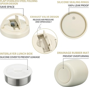 Termo para Sopa y Alimentos de Acero Inoxidable 304 de Doble Capa y Boca Ancha, con Tapa de Plástico, en Colores Personalizados, de 450ml, 420ml y 280ml - Product Image 4