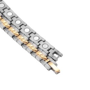 Pulsera de Salud Magnética de Neodimio con Cadena de Titanio Puro Chapada en Oro de 18K PVD, Energía para la Presión Arterial, 3500 Gauss - Product Image 3