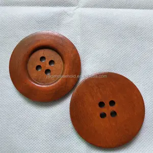 Botões de madeira naturais de 60mm, botões de madeira para crianças