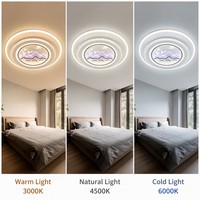 Plafonnier rond en bambou vert, lumière LED à 3 couleurs réglables, art naturel des oiseaux en bambou, éclat apaisant pour salon et bureau