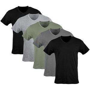 Wholesale Blank Plain t Shirt Custom Your Logo Printing Polyester Cotton Men's V-Neck T-Shirts <strong>Multipack</strong> Style <strong>Tshirt</strong> - Product Image 4