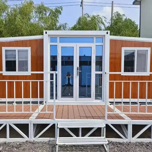 puzhong's new spire 20 ft modern glass foldable expandable prefabricated hurricane proof container house in south africa