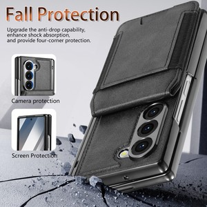 Custodia Magnetica Pieghevole con Porta Carte per <span class=keywords><strong>Samsung</strong></span> Fold 8 7 6 5 4 3 Pixel <span class=keywords><strong>10</strong></span> Pro, <span class=keywords><strong>Cover</strong></span> Sottile in Pelle con Protezione Schermo - Product Image 2