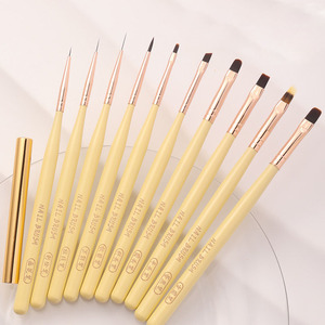 Ensemble de pinceaux à ongles 6mm-11mm : liner, ovale, plat, carré, rond, pour polygel, sculpture florale 3D, peinture ombrée - Product Image 2