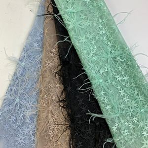 Venta al por mayor verde de la estrella de encaje de <span class=keywords><strong>tul</strong></span> de encaje suizo de cordón de poliéster bordado <span class=keywords><strong>tela</strong></span> de encaje guipur - Product Image 1