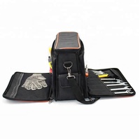 Sac de kit d'outils de stockage étanche professionnel d'ordinateur entièrement étendu noir avec ceinture d'épaule