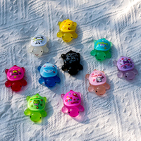 Accessoires en plastique en gros, mini tortues de dessin animé DIY, porte-clés lumineux personnalisables avec logo, décorations pour aquariums