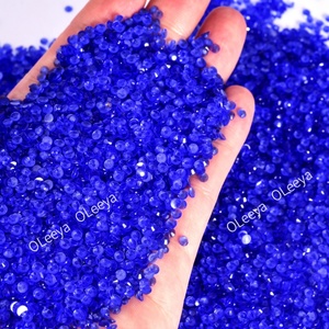 Strass en résine Oleeya en vrac, cristaux SS6-SS30, couleurs bleues, TRN Jelly, fond argenté, dos plat, couleurs AB, pour vêtements - Product Image 5