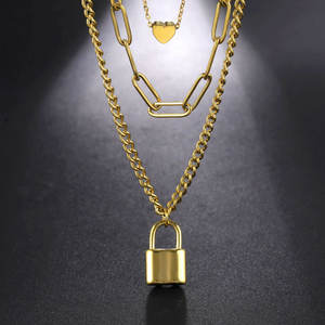 Collar de Moda con Cierre de Corazón en Acero Inoxidable 316L, Chapado en Oro PVD de 14K/18K, Joyería Fina para Mujer - Product Image 3