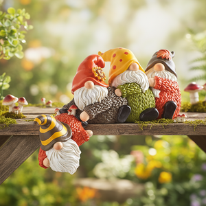 Figurines de Père Noël nain en résine créatives pour jardinage miniature de table, avec motif pull de Père Noël, pour l'hiver - Product Image 1