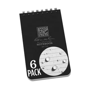 Tùy Chỉnh Đen Weatherproof Top-Spiral Pocket Notebook Steno Pad Memo Book Không Thấm Nước Lót Giấy Notepad Cho Hoạt Động Ngoài Trời