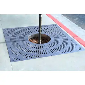 urban accessories square metal tree grates outdoor street cast iron tree grating sidewalk laser cutting steel tree grilles