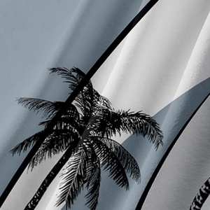Camisas Hawaianas Estampadas para Hombre, con Logotipo Personalizado, Transpirables, Cuello Mao, Corte Holgado, Manga Corta, para Playa y Resort, Casual, ODM - Product Image 2