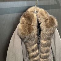 Manteau d'hiver coupe-vent décontracté et tendance, taille personnalisée, coupe ample, col en fourrure de renard naturelle, doudoune d'extérieur