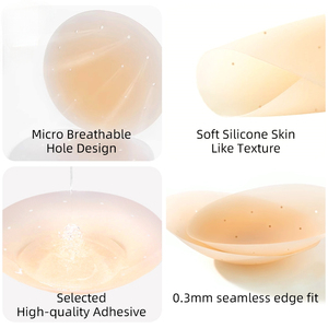Cubiertas de Pezón Invisibles OEM/ODM, Reutilizables, Transpirables, Adhesivas, Impermeables, Protectoras, de Silicona, sin Tirantes - Product Image 2