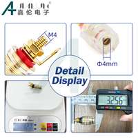 Connecteur de borne audio JIALUN en cuivre, transparent, de taille moyenne, avec prise banane 4 mm pour amplificateur et haut-parleur