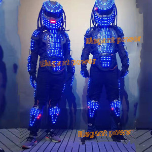 Costume de danse LED lumineux pour adultes, <span class=keywords><strong>robot</strong></span>, extraterrestre, prédateur, pour performance scénique, fête rave, décoration - Product Image 2