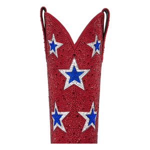 WETKISS Rhinestone Patriotic Western <strong>Boots</strong> Red Crystal Stars Cowgirl <strong>Boots</strong> <strong>Sparkly</strong> Chunky Heel Tall <strong>Boots</strong> for Music Festivals - Product Image 6