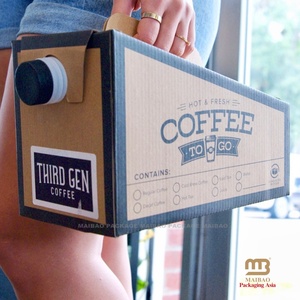 Dispensador de caja de viajero de papel Kraft reciclable ecológico para café, té, soda, cerveza, Tequila, agua Mineral para bebidas en movimiento - Product Image 6