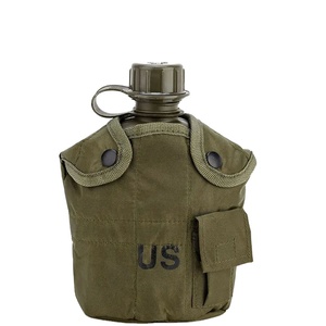 Bouteille d'eau portable de survie camouflage pour randonnée et camping, équipement d'extérieur américain avec sac de transport – Qualité d'usine d'origine - Product Image 1