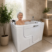 Baignoire autoportante en acrylique CE à prix direct usine avec jets d'eau et chauffage, idéale pour hôtels, spas et personnes âgées, personnalisable