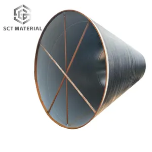 Tuyau d'acier soudé par spirale de couture hélicoïdale de 6mm-20mm épais SSAW 609 mm utilisé pour le pétrole et le gazoduc