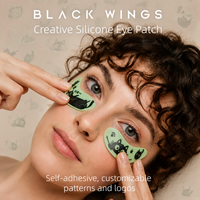 Masques sous-yeux jetables auto-adhésifs en silicone BLACKWINGS avec logo et motif personnalisés, patchs doux naturels pour extensions de cils