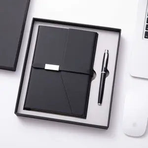 Geschenkset A5 Lederaufsatz Druck mit Stift Schließfach Büro Geschäftsarbeit Luxus Geschäftsbuch individuelles Logo Notizbuch