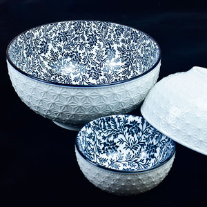 Tazón Redondo de Cerámica de Porcelana para Sopa China, Precio de Fábrica, Listo para Enviar, Impreso Bajo Esmalte, Color Azul - Product Image 3