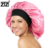 Bonnet en satin imperméable extra large pour teinture capillaire, soin profond, tresses, locs, usage quotidien, avec large bande élastique