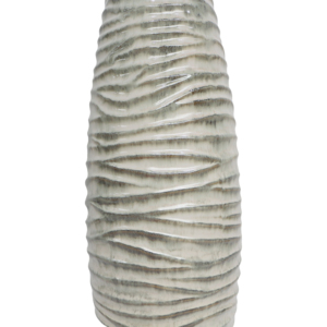 Grande vaso da terra in ceramica a coste, vaso decorativo per fiori, per soggiorno, camera da letto, bagno, bancone - Product Image 4