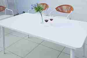 Modern Outdoor Aluminum Dining <b>Table</b> Chair Set Comfortable with Rope for <b>Gardens</b> Courtyards Terraces Hotels Parks - Product Image 4