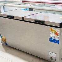 Réfrigérateur horizontal commercial, congélateur coffre, refroidissement direct, température unique, étagères réglables pour supermarché