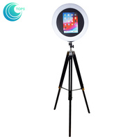Harga pabrik Photobooth RGB lampu cincin Selfie iPad foto Booth cangkang logam dengan ukuran layar disesuaikan