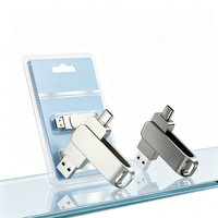 Flash Drive USB Type C untuk iPhone 3.0 Dual Port OTG 32GB 64GB 128GB 256GB Pendrive USB-Stick Logo Kustom Cadangan Foto