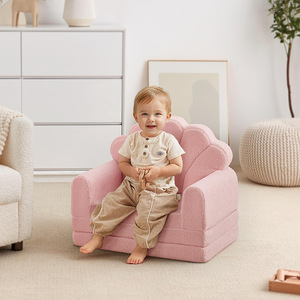 Canapé pliable en peluche ours en peluche pour enfants, mousse haute résilience, 2 à 4 ans, coin lecture avec accoudoirs - Product Image 4