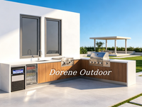 Ensemble de cuisine extérieure en forme de L, unité de cuisson modulaire pour projets de construction de villas, patios et jardins
