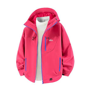 แจ็คเก็ตบอมเบอร์ผู้ชายสไตล์สตรีทแวร์ทรงสลิม รุ่นสปริง/ออทัมน์  ซิปปิด สีดำล้วน  บางเบา มีฮู้ด  ขนกระต่าย  ลายพิมพ์ดิสชาร์จ  ผ้าโมดอล - Product Image 5