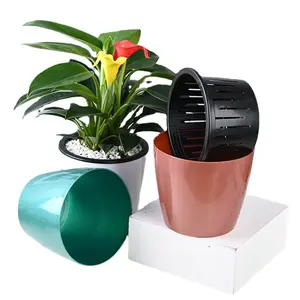 SQ28 vasi assorbenti d'acqua in stile nordico grano verticale vaso da fiori pigro fioriera in plastica vaso da fiori automatico autoirrigante