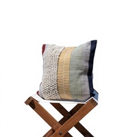 Housse de coussin carrée rayée tissée à la main, style bohème, amovible, lavable, 200TC, personnalisable, décorative, pour intérieur et extérieur