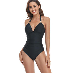 Traje de Baño de una Pieza para Mujer 2025, Color, Cuello en V, Estampado de Leopardo, Traje de Baño, Bikinis, Ropa de Playa - Product Image 6