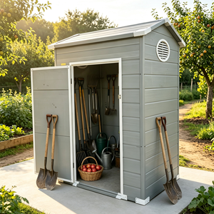 <span class=keywords><strong>Abri</strong></span> en polypropylène 4 pieds x 3 pieds - Facile à assembler, design écologique, imperméable, avec portes verrouillables pour le rangement des outils de <span class=keywords><strong>jardin</strong></span> - Product Image 4