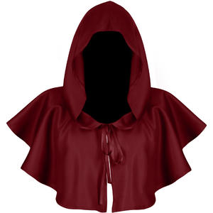 Cape de mort pour cosplay d'Halloween, cape courte à capuche, costumes de sorcier, de sorcière, de vampire, de diable, cape noire, cagoule, accessoires de fête - Product Image 4