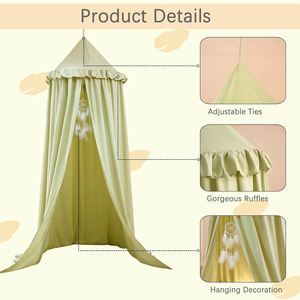 Mosquitero Colgante Redondo Tipo Domo Personalizado de Fábrica para Cama Infantil con Decoración de Habitación de Princesa - Product Image 3