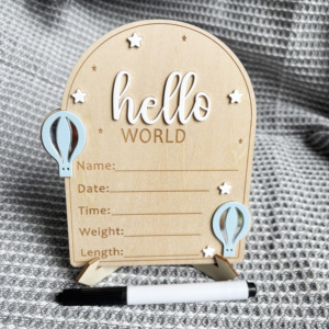 Décor de pépinière bébé 15cm annonce chanter bonjour monde <span class=keywords><strong>naissance</strong></span> Stats nouveau-né disque pour cadeaux d'hôpital - Product Image 1