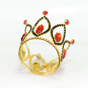 2024 Mới Hợp Kim Màu Đỏ Và Màu Đen Kim Cương Vương Miện Bánh Sinh Nhật Vương Miện Trang Trí Công Chúa Vương Miện Cake Topper Baking Trang Trí - Product Image 1