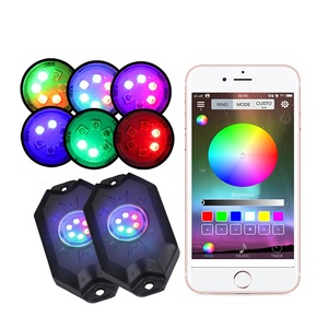 Offres Spéciales app contrôle intelligent couleur voiture camion moto accessoires 4 cosses rvb led roche <span class=keywords><strong>bros</strong></span> vélo lumières - Product Image 6