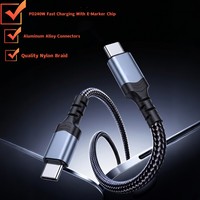 Cable de Datos Trenzado de Aleación de Aluminio Tipo-C con Carga Rápida 5A PD240W y Conductor de Cobre Puro para Computadora y Banco de Energía