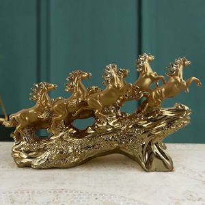 Figuras Decorativas de <span class=keywords><strong>Ocho</strong></span> Caballos para el Hogar, Sala de Estar, Mueble de <span class=keywords><strong>TV</strong></span>, Adorno de Escritorio para Atraer <span class=keywords><strong>la</strong></span> Fortuna, Artesanía Elegante - Product Image 4
